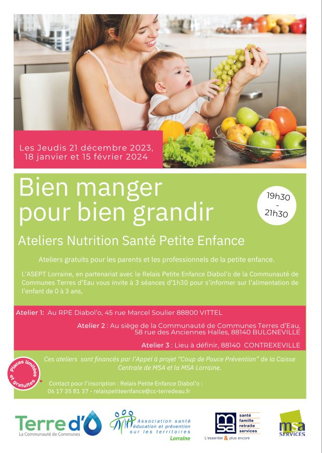 Ateliers Nutrition Sant Petite Enfance Vittel Bulgn ville