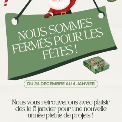 Beige Vert Minimaliste Moderne Fermeture Noël Affiche