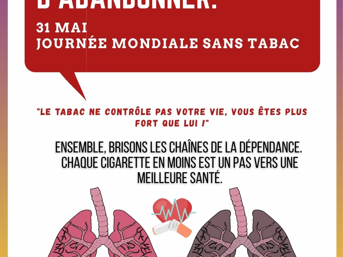 Journée mondiale sans tabac affiche
